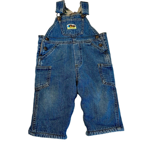 3/27$ Please Mum Fleece Lined Blue Denim Jean Overalls size 12 months